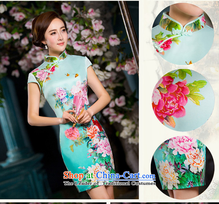 Time Syrian qipao fall inside a trendy new improvements of Chinese short of daily banquet cheongsam dress theatrical dress green M picture, prices, brand platters! The elections are supplied in the national character of distribution, so action, buy now enjoy more preferential! As soon as possible.