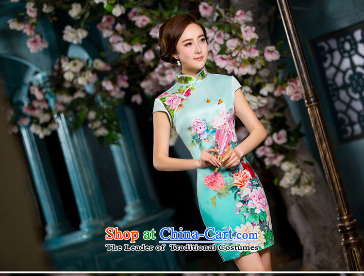 Time Syrian qipao fall inside a trendy new improvements of Chinese short of daily banquet cheongsam dress theatrical dress green M picture, prices, brand platters! The elections are supplied in the national character of distribution, so action, buy now enjoy more preferential! As soon as possible.