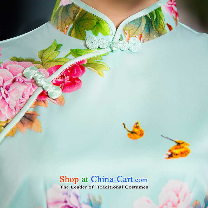 Time Syrian qipao fall inside a trendy new improvements of Chinese short of daily banquet cheongsam dress stage performances , green dress time Syrian shopping on the Internet has been pressed.