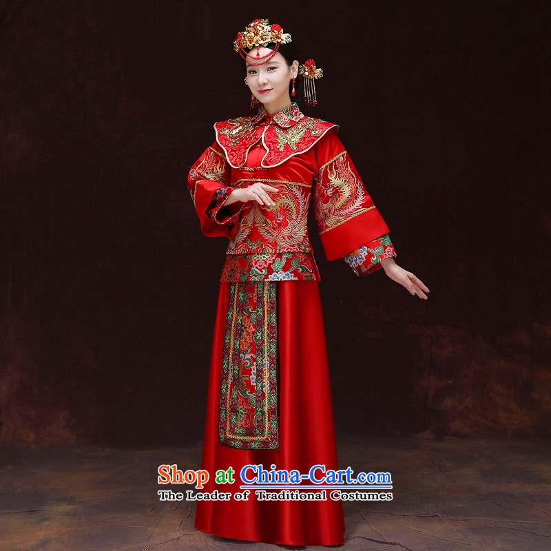 Tsai Hsin-soo Wo Service dream Chinese Soo Wo Service of nostalgia for the bridal dresses and Phoenix use marriage services-hi-costume bows wedding dress Chinese FENG XIA previous Popes are placed a set of clothes crown + model Head Ornaments XL chest 106