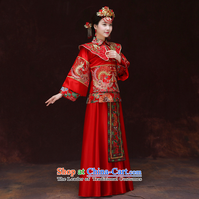 Tsai Hsin-soo Wo Service dream Chinese Soo Wo Service of nostalgia for the bridal dresses and Phoenix use marriage services-hi-costume bows wedding dress Chinese FENG XIA previous Popes are placed a set of clothes crown + model Head Ornaments XL chest 106