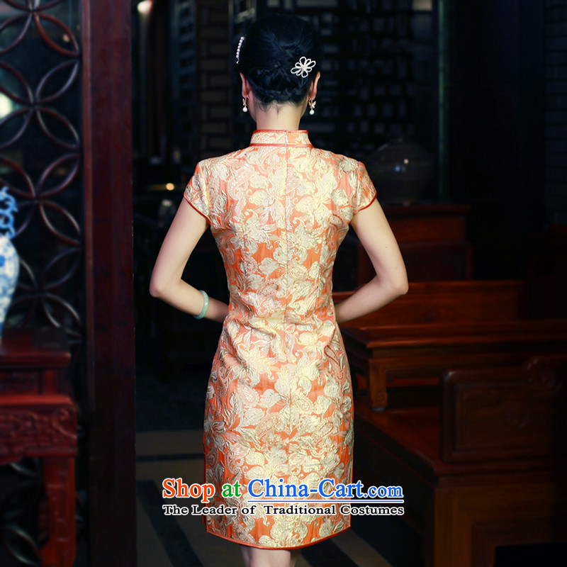 After a new spring and autumn wind qipao brocade coverlets temperament qipao cheongsam dress improved Stylish retro dresses qipao gown 5708 5708 after wind has been pressed, suit shopping on the Internet