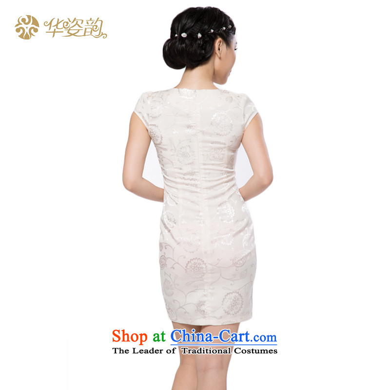 The 2015 autumn Gigi Lai Hua new women's Chinese stamp retro look like video thin Sau San short-sleeved summer qipao summer dresses cheongsam dress new fall inside the new champagne color M, China has been pressed to Gigi Lai shopping on the Internet