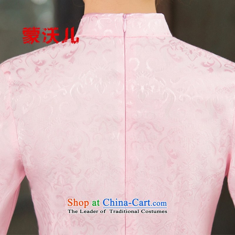  The new 2015-Monrovia Kosovo of daily cheongsam dress retro style two kit in Pink Sleeves , Monrovia Kosovo-mengwoer) , , , shopping on the Internet