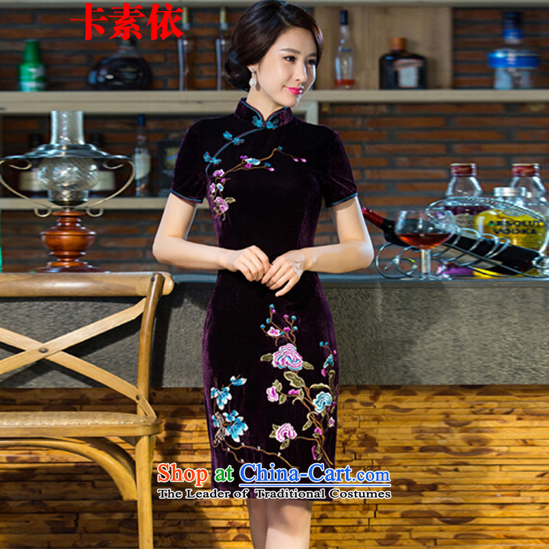In accordance with the 2015 Carlisle-three new moms wedding Kim scouring pads retro dresses cheongsam dress improved XXL, Green Card of skirt (kasuyi) , , , shopping on the Internet