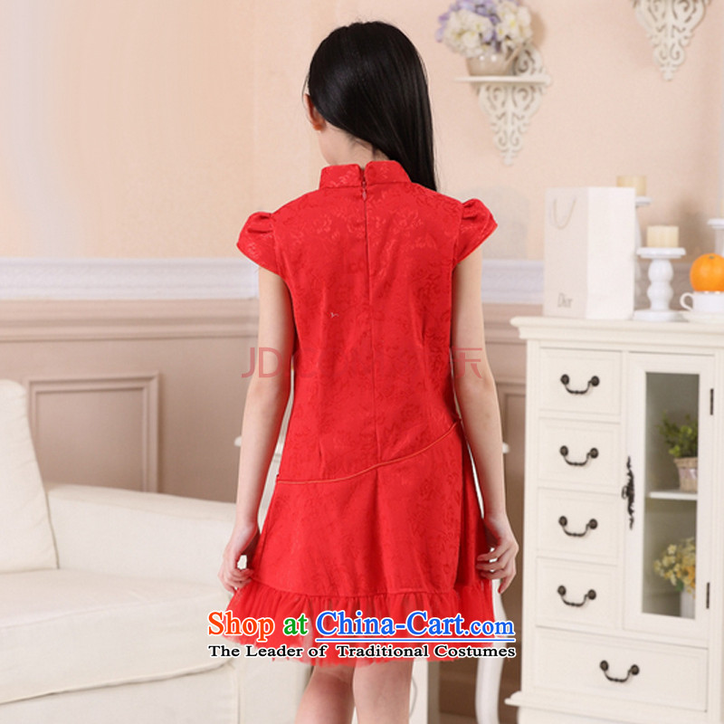 The end of the shallow qipao gown flower girl children skirt girls guzheng exam MT51341 costumes and red -line cloud 150cm, youthinking) , , , shopping on the Internet