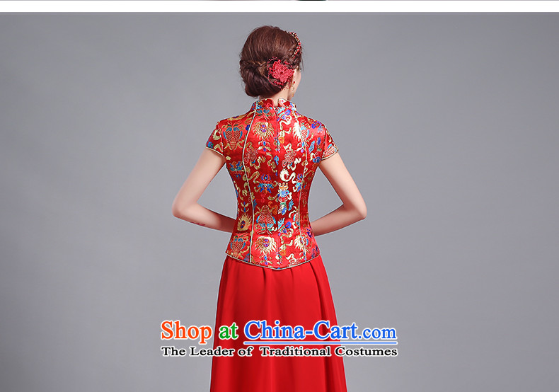 Jacob Chan wedding dresses bride Chinese wedding dress long summer and fall of 2015 new short-sleeved costume Sau Wo Service 