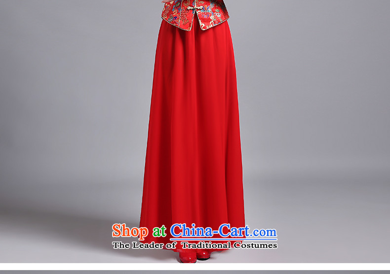 Jacob Chan wedding dresses bride Chinese wedding dress long summer and fall of 2015 new short-sleeved costume Sau Wo Service 
