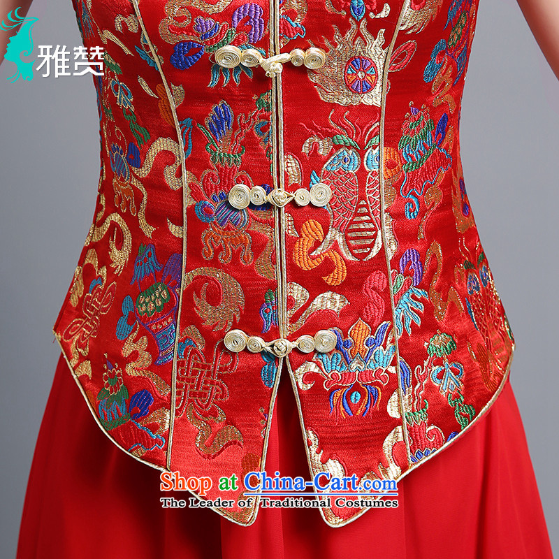 Jacob Chan wedding dresses bride Chinese wedding dress long summer and fall of 2015 new short-sleeved costume Sau Wo Service     Red Red XXL, Jacob Chan (YAZAN) , , , shopping on the Internet