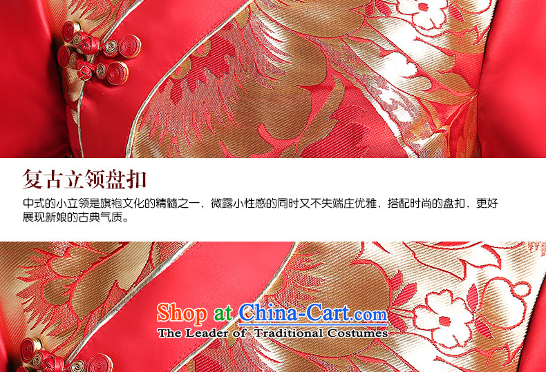 Jacob Chan bride cheongsam dress bows service long gold embroidery in long-sleeved 2015 new summer and fall of ancient wedding dress uniform Sau Wo Red L picture, prices, brand platters! The elections are supplied in the national character of distribution, so action, buy now enjoy more preferential! As soon as possible.