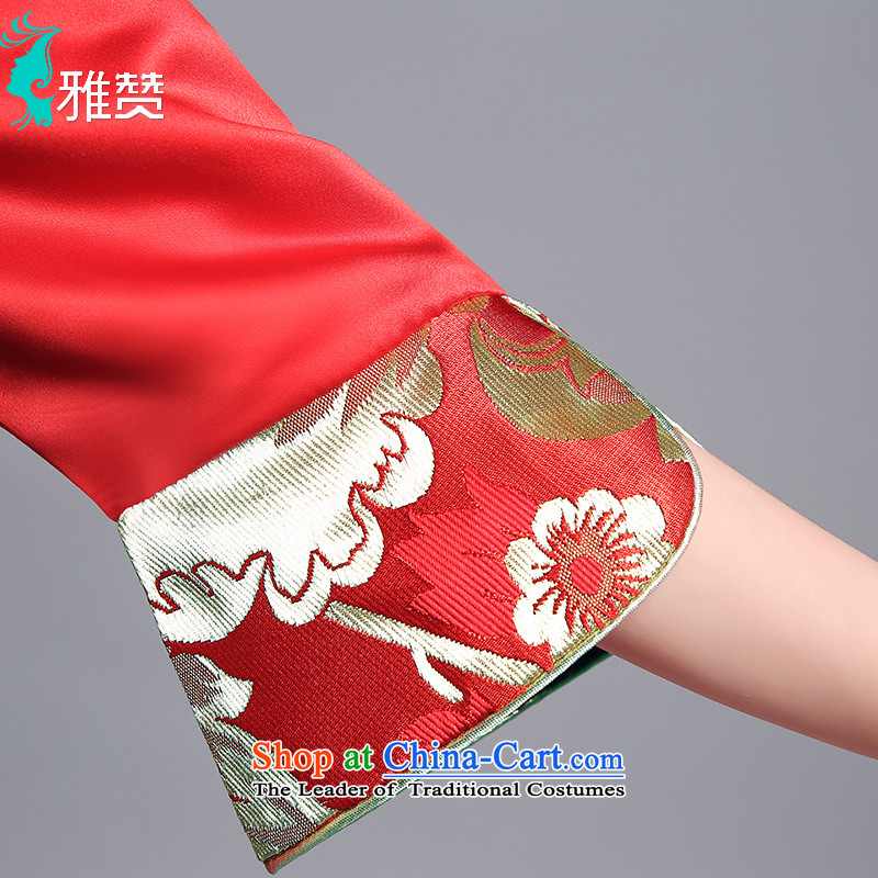 Jacob Chan bride cheongsam dress bows service long gold embroidery in long-sleeved 2015 new summer and fall of ancient wedding dress uniform Sau Wo red , L, Jacob Chan (YAZAN) , , , shopping on the Internet