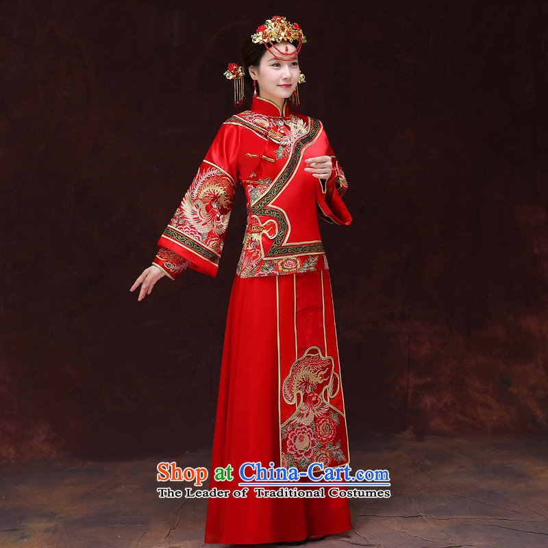 Tsai Hsin-soo Wo Service dream 2015 New Chinese Dress bride hi retro services services use the dragon costume bows cheongsam wedding clothes of the AFC Champions Bangladesh previous Popes are placed Bong-A + model Head Ornaments of brassieres 90 XS Tsai H