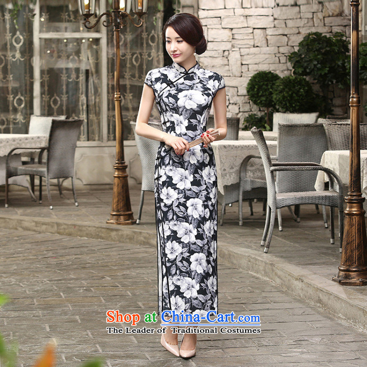 27.41 The new day-to-Chae reconstructed silk dresses short-sleeved long double 10 Sau San tie long qipao C0014 -A black S picture, prices, brand platters! The elections are supplied in the national character of distribution, so action, buy now enjoy more preferential! As soon as possible.