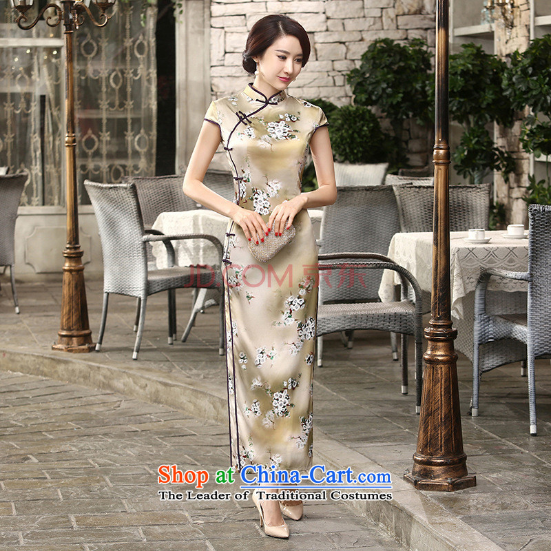 27.41 The new day-to-Chae reconstructed silk dresses short-sleeved long double 10 Sau San tie long qipao C0013 -A picture color M, picking frequency , , , shopping on the Internet