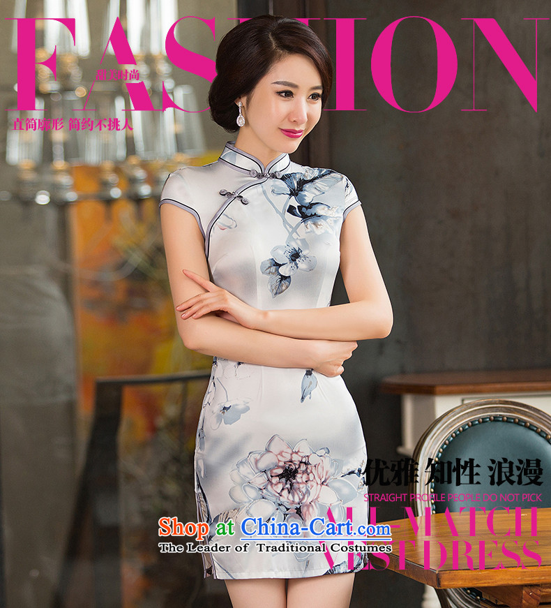Pca qipao improved China wind collar is cut, the new dresses 521152 skirt silver flower L picture, prices, brand platters! The elections are supplied in the national character of distribution, so action, buy now enjoy more preferential! As soon as possible.
