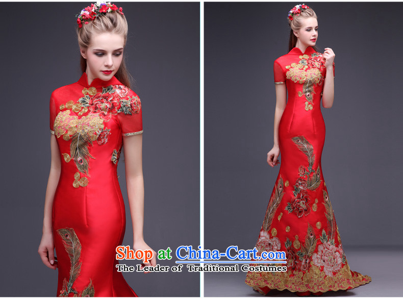 Chinese wedding dress bride bows long service tail retro embroidery cheongsam dress married a crowsfoot banquet evening dresses red L picture, prices, brand platters! The elections are supplied in the national character of distribution, so action, buy now enjoy more preferential! As soon as possible.