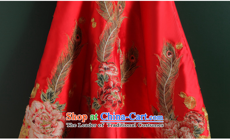 Chinese wedding dress bride bows long service tail retro embroidery cheongsam dress married a crowsfoot banquet evening dresses red L picture, prices, brand platters! The elections are supplied in the national character of distribution, so action, buy now enjoy more preferential! As soon as possible.