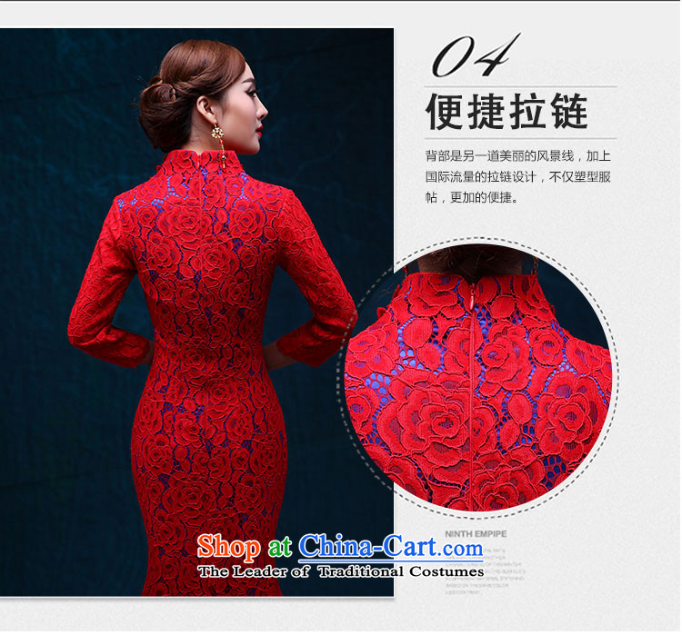 Qipao long crowsfoot stylish graphics thin collar dress 2015 new autumn marriages banquet bows services Sau San red lace evening dress bows services red L picture, prices, brand platters! The elections are supplied in the national character of distribution, so action, buy now enjoy more preferential! As soon as possible.