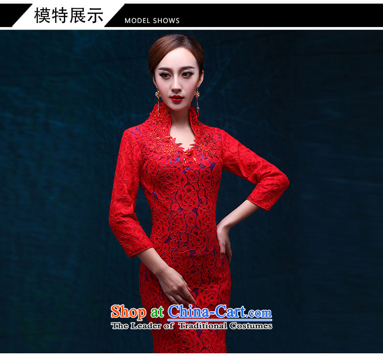 Qipao long crowsfoot stylish graphics thin collar dress 2015 new autumn marriages banquet bows services Sau San red lace evening dress bows services red L picture, prices, brand platters! The elections are supplied in the national character of distribution, so action, buy now enjoy more preferential! As soon as possible.