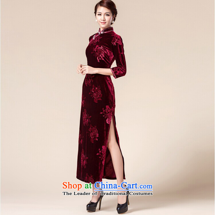 In line cloud cheongsam dress in China wind long-sleeved banquet with RXA141801 annual mother chestnut horses XL Photo, prices, brand platters! The elections are supplied in the national character of distribution, so action, buy now enjoy more preferential! As soon as possible.