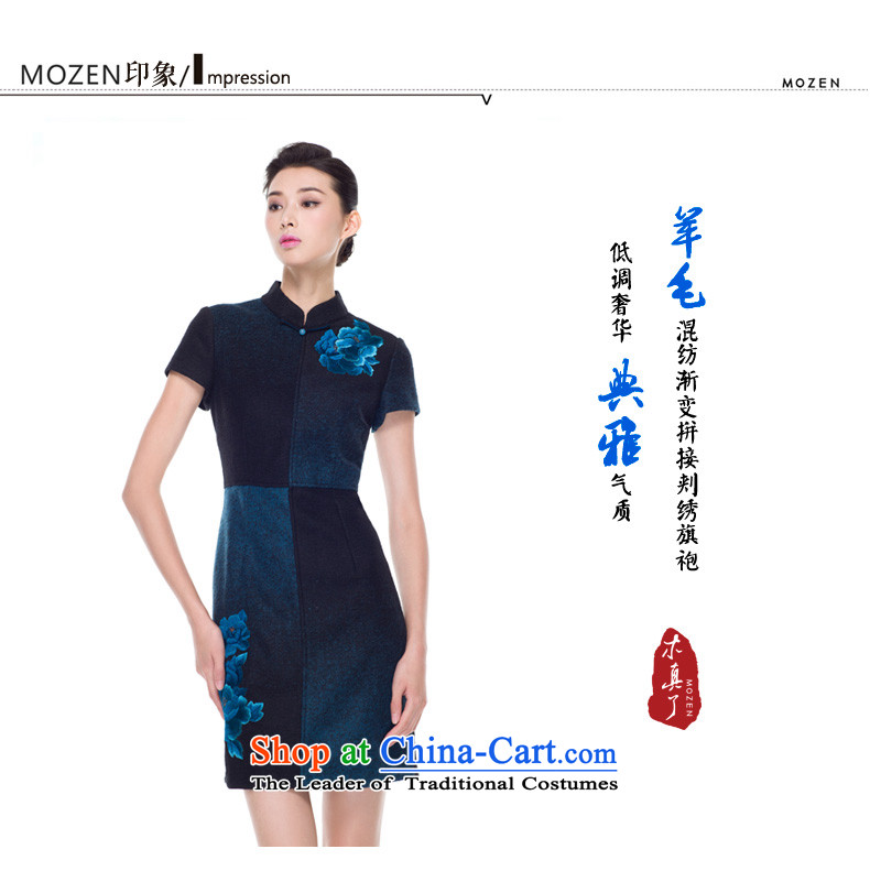 The Chinese women's really replace Embroidery Apron, extra thick wool qipao improved female skirt 2015 Autumn new products 43178 10 Blue M picture, prices, brand platters! The elections are supplied in the national character of distribution, so action, buy now enjoy more preferential! As soon as possible.