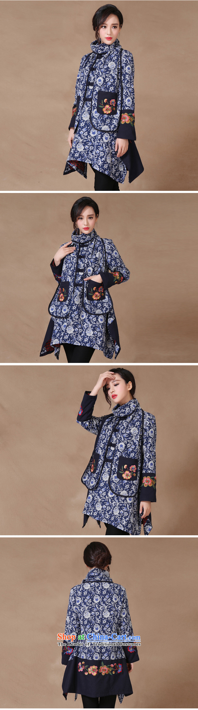 Korea first visited the spring and fall 2015 new ethnic women in long shirts cotton linen Chinese Antique stitching embroidery long-sleeved sweater navy M picture, prices, brand platters! The elections are supplied in the national character of distribution, so action, buy now enjoy more preferential! As soon as possible.