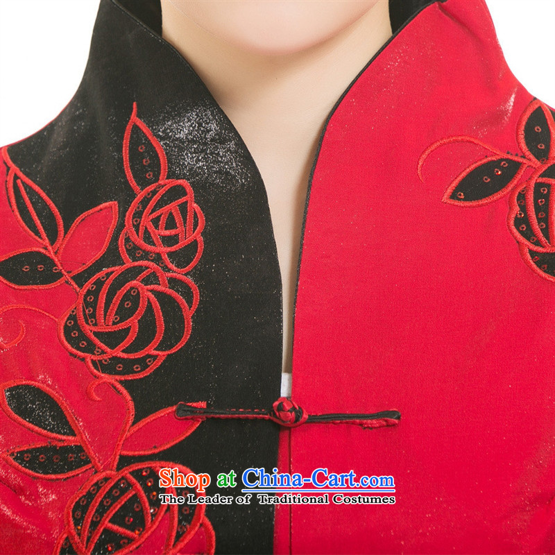 The hotel-hwan Workwear Fall/Winter Collections teahouse restaurant workers working dress tea technician Tang dynasty women's long-sleeved black M card red Shan (KASHAN.JJ CHRISTMASTIME) , , , shopping on the Internet