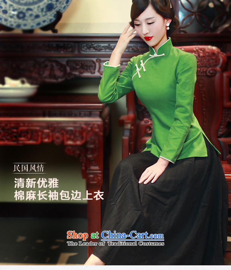 After a day of Tang dynasty women in spring and autumn wind load Chinese female tray clip cotton linen dress in hand-painted a long-sleeved shirt qipao 5806 5806 green L picture, prices, brand platters! The elections are supplied in the national character of distribution, so action, buy now enjoy more preferential! As soon as possible.