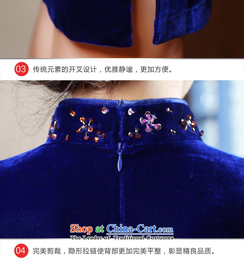The wedding-dress MOM pack cheongsam dress scouring pads in the Kim older wedding dresses upscale 2015 new summer and fall short of the cuff is blue XL Photo, prices, brand platters! The elections are supplied in the national character of distribution, so action, buy now enjoy more preferential! As soon as possible.