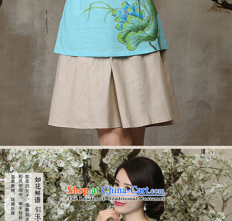 The new 2015 summer and fall of qipao shirt with daily retro improved cotton linen dresses in the short-sleeved T-shirt + skirts XL Photo, prices, brand platters! The elections are supplied in the national character of distribution, so action, buy now enjoy more preferential! As soon as possible.