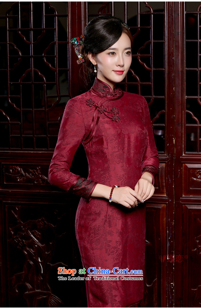 Butterfly Lovers 2015 Autumn New) retro long silk cheongsam dress improved long-sleeved daily qipao stylish figure S picture, prices, brand platters! The elections are supplied in the national character of distribution, so action, buy now enjoy more preferential! As soon as possible.
