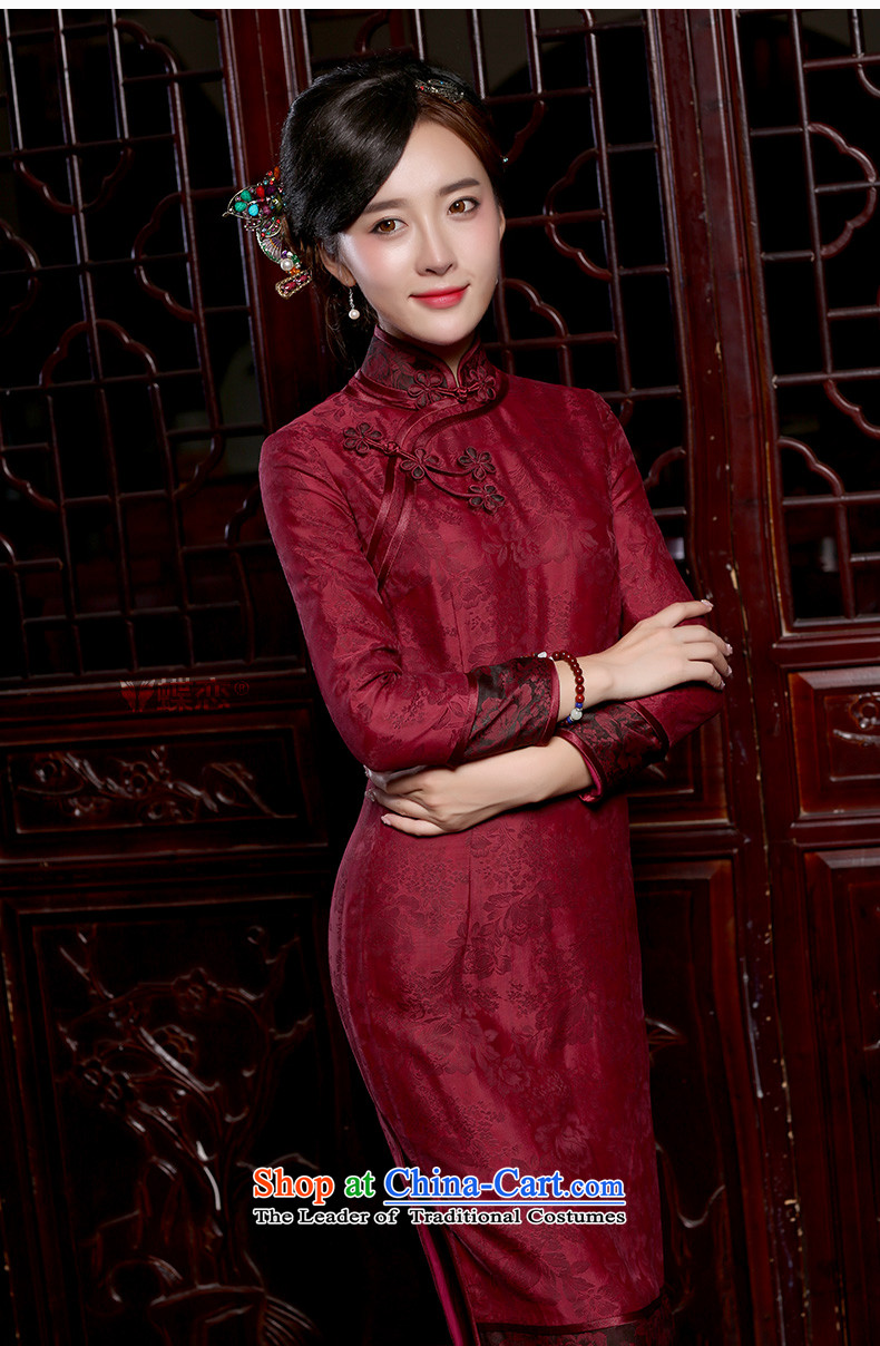 Butterfly Lovers 2015 Autumn New) retro long silk cheongsam dress improved long-sleeved daily qipao stylish figure S picture, prices, brand platters! The elections are supplied in the national character of distribution, so action, buy now enjoy more preferential! As soon as possible.