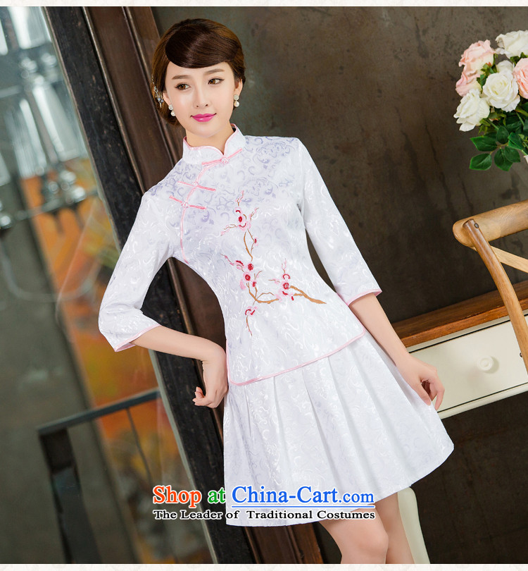 Jia Mei flower   spring and summer 2015 new daily cheongsam dress retro style two kit B Pink Sleeves in cuff 1125 XL Photo, prices, brand platters! The elections are supplied in the national character of distribution, so action, buy now enjoy more preferential! As soon as possible.