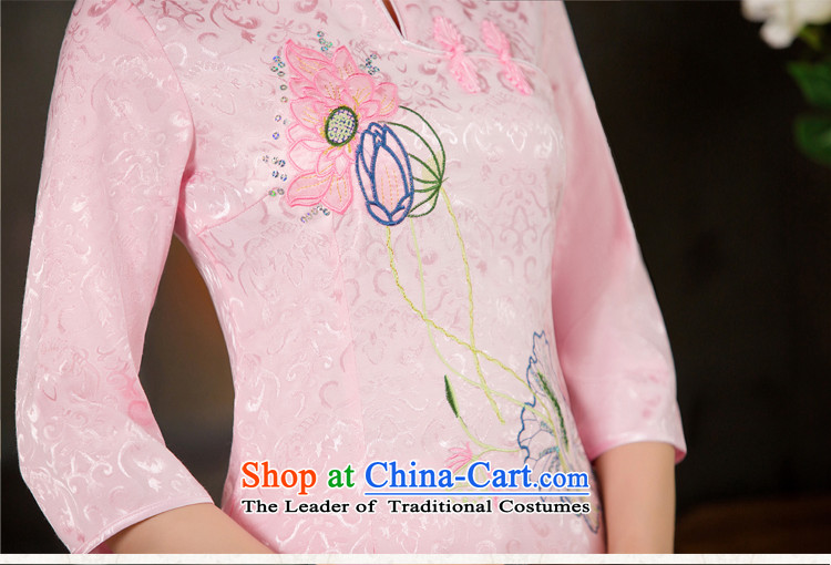 Jia Mei flower   spring and summer 2015 Women's new daily long-sleeved Stylish retro qipao two kit B cuffs Pink Sleeves in 1121 XXL picture, prices, brand platters! The elections are supplied in the national character of distribution, so action, buy now enjoy more preferential! As soon as possible.