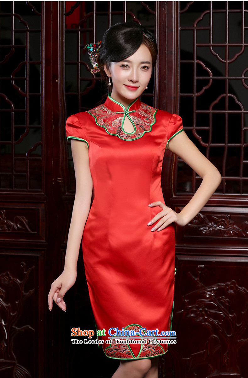 The Butterfly Lovers the summer and autumn of 2015, replacing the new improved stylish short, bows to marriages qipao gown red - pre-sale 5 day S picture, prices, brand platters! The elections are supplied in the national character of distribution, so action, buy now enjoy more preferential! As soon as possible.
