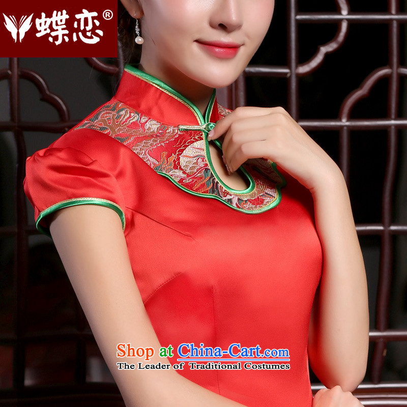 The Butterfly Lovers the summer and autumn of 2015, replacing the new improved stylish short, bows to marriages qipao gown red - pre-sale 5 days , Butterfly Lovers , , , shopping on the Internet
