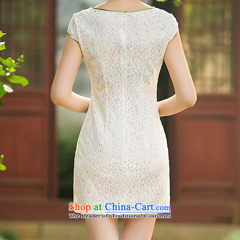 Mr YUEN of Teresa Mo daily lace recalls that the stylish new skirt qipao retro qipao summer improved cheongsam dress female Z 029  M, Yuan of color picture (YUAN SU shopping on the Internet has been pressed.)