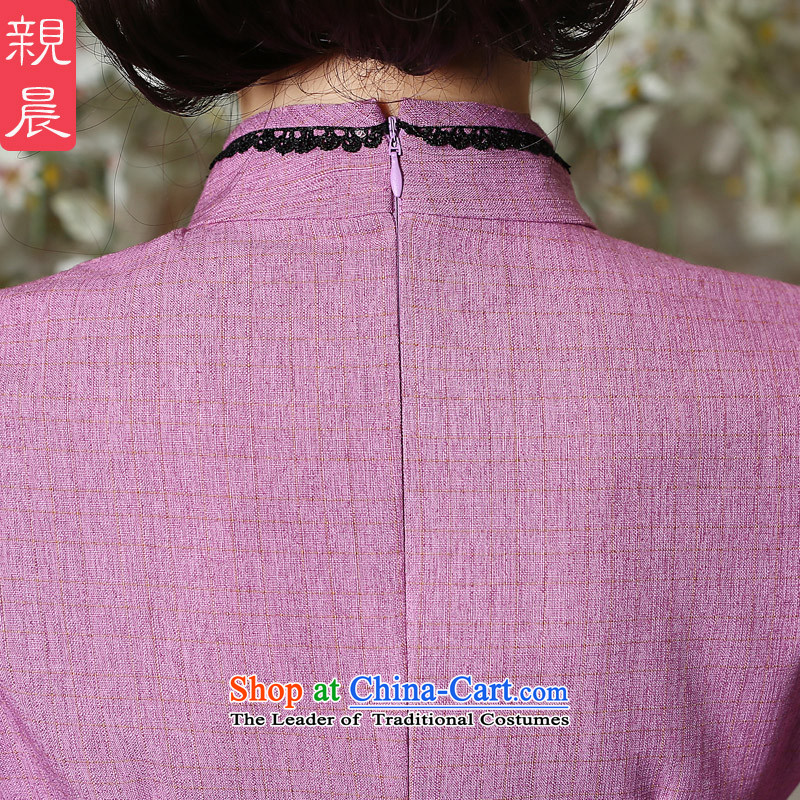 The pro-am cheongsam dress the summer and autumn of 2015 the new boxed Ms. Tang Dynasty Chinese daily improved cotton linen clothes in sleeved shirt + M white dress in the pro-am 2XL, shopping on the Internet has been pressed.