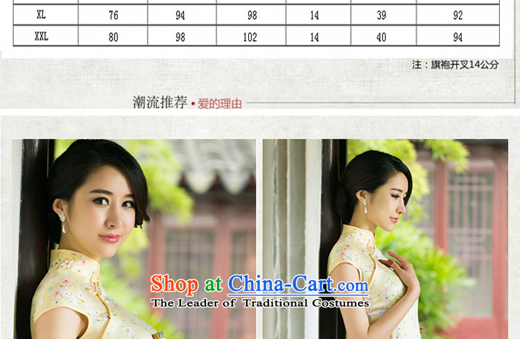 Yuan of water Yui retro cheongsam dress new stylish qipao gown temperament improved qipao improved dresses saika ethnic women Z 048 light yellow L picture, prices, brand platters! The elections are supplied in the national character of distribution, so action, buy now enjoy more preferential! As soon as possible.
