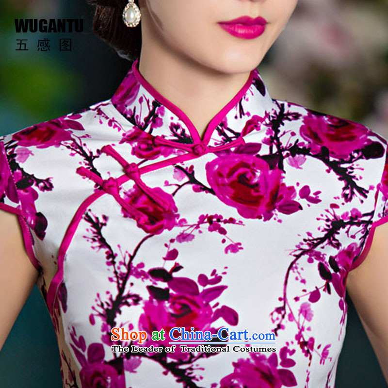 The five senses figure in spring and summer new daily fashion dresses retro improved elegance suit short qipao picture color Sau San XL, five-sense figure (WUGANTU) , , , shopping on the Internet
