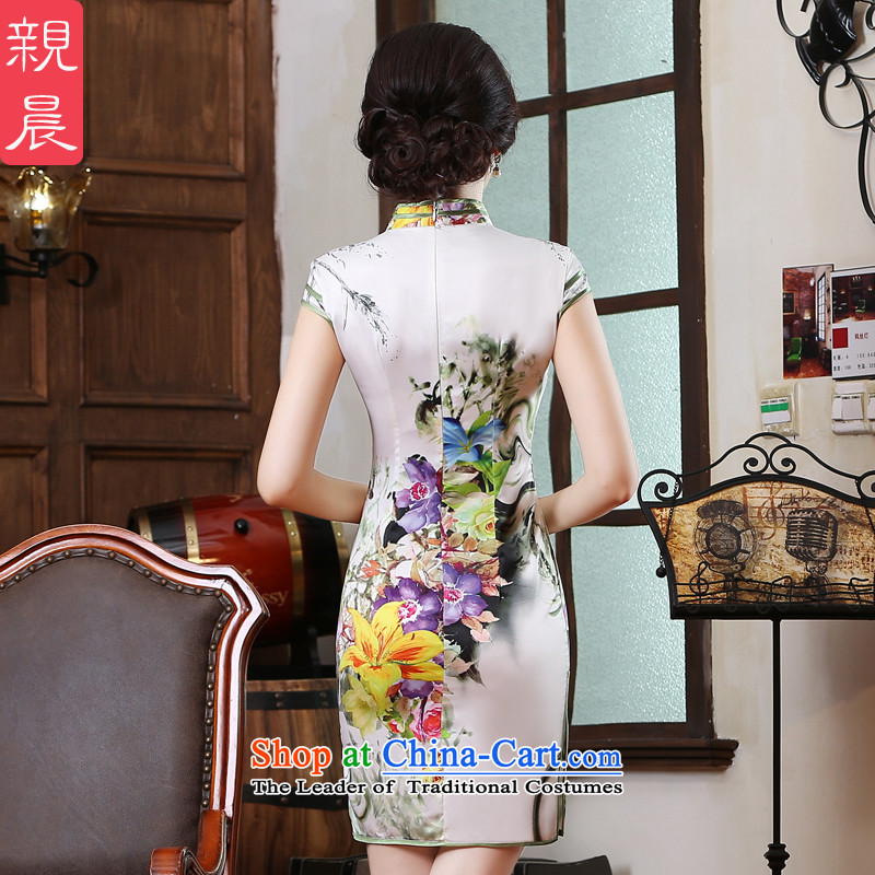 The pro-am daily improved cheongsam dress new summer 2015, Large Chinese Antique short of qipao dresses, pro-am 2XL, short shopping on the Internet has been pressed.