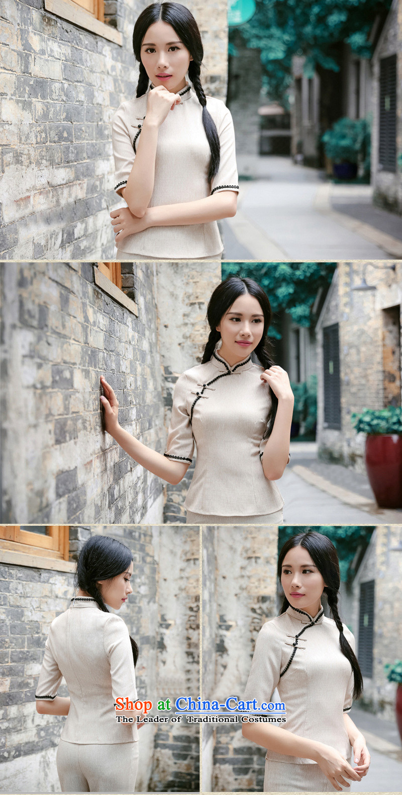 7475 2015 Autumn Fung migratory new stylish in T-shirt daily slimming cuff qipao retro Tang blouses DQ15173 light purple M picture, prices, brand platters! The elections are supplied in the national character of distribution, so action, buy now enjoy more preferential! As soon as possible.