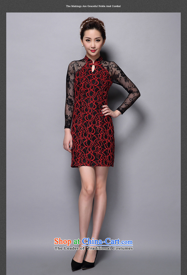  Replace the spring and autumn retro AI.GI Mock-neck sexy Lace Embroidery cheongsam look Sau San long-sleeved dresses and women Code Red XXXL 47Y8641 picture, prices, brand platters! The elections are supplied in the national character of distribution, so action, buy now enjoy more preferential! As soon as possible.