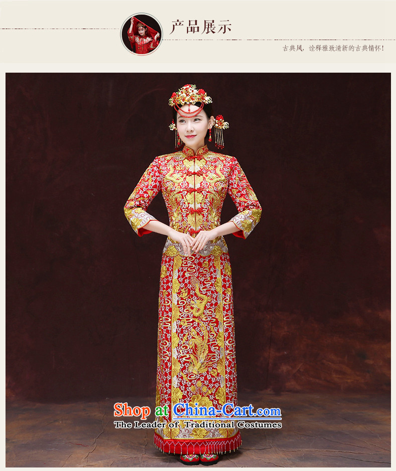 Tsai Hsin-soo wo service of the dragon and the use of the bride bows service skirt wedding dress red Chinese wedding retro wedding dress clothes set of new cheongsam + model Head Ornaments L Breast 92 pictures, prices, brand platters! The elections are supplied in the national character of distribution, so action, buy now enjoy more preferential! As soon as possible.