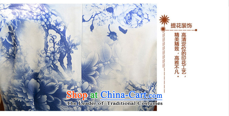 Yuan of blue qipao Summer 2015 retro improved cheongsam dress short-sleeved porcelain cheongsam dress new ethnic women Z 050 porcelain color S picture, prices, brand platters! The elections are supplied in the national character of distribution, so action, buy now enjoy more preferential! As soon as possible.