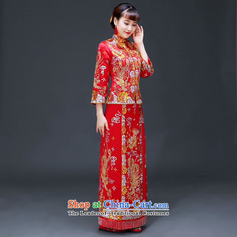 The Royal Advisory Groups to show friendly new Bong-Koon-hsia retro Chinese bride dresses previous Popes are placed wedding marriage services red dragon qipao bows should start with the wedding dress clothes of a set of recommended head-dress + S of brass