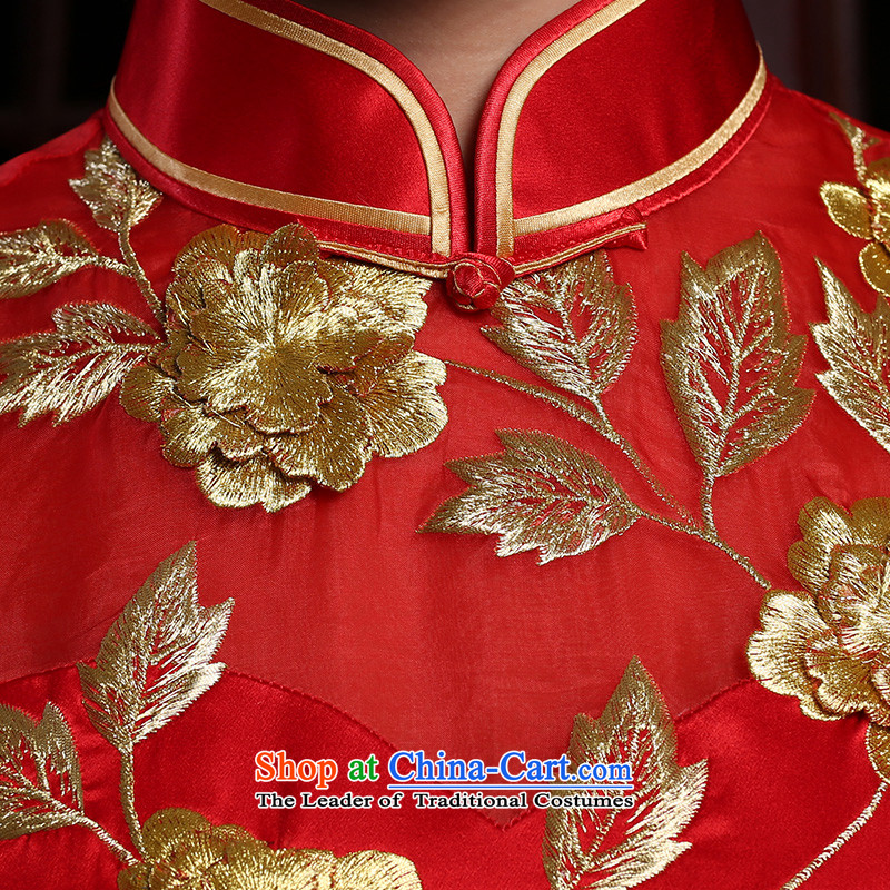 The Butterfly Lovers in summer and autumn 2015 new heavyweight silk embroidery improved qipao stereo wedding dress bride bows services red - pre-sale 20 days , L, Butterfly Lovers , , , shopping on the Internet