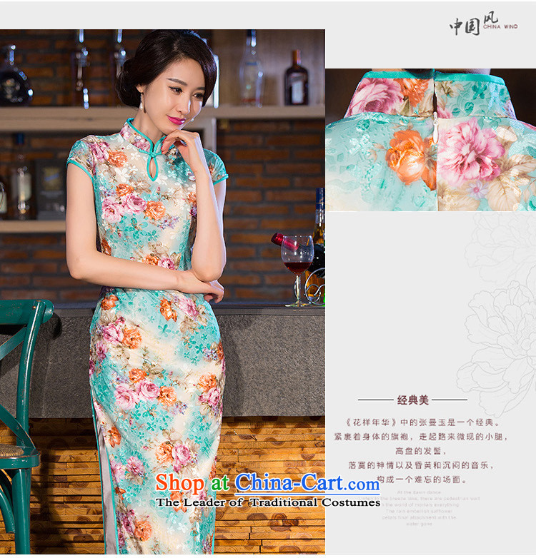 The five senses figure new autumn long qipao retro-cashmere banquet everyday dress qipao fresh floral China wind suit L picture, prices, brand platters! The elections are supplied in the national character of distribution, so action, buy now enjoy more preferential! As soon as possible.