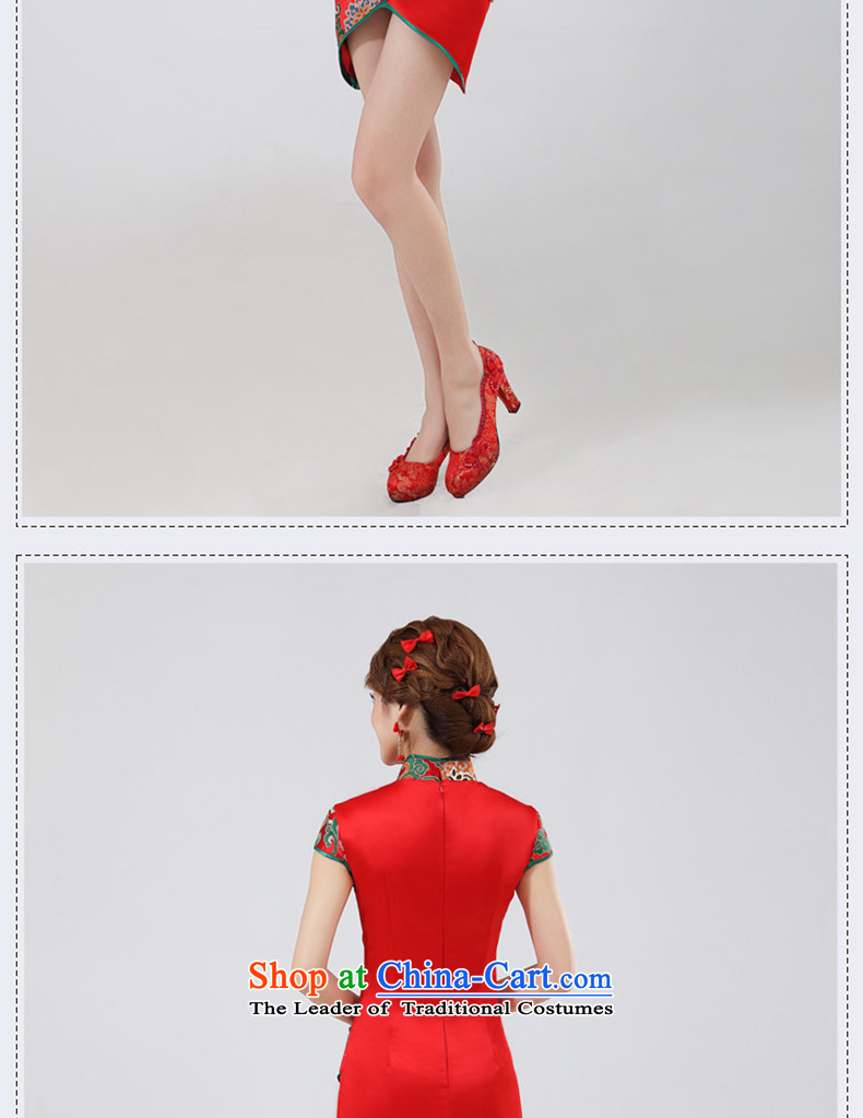 Joshon&joe wedding dresses bows services improved cheongsam embroidery flower bud before long after short package and the grand opening ceremony dress red L picture, prices, brand platters! The elections are supplied in the national character of distribution, so action, buy now enjoy more preferential! As soon as possible.