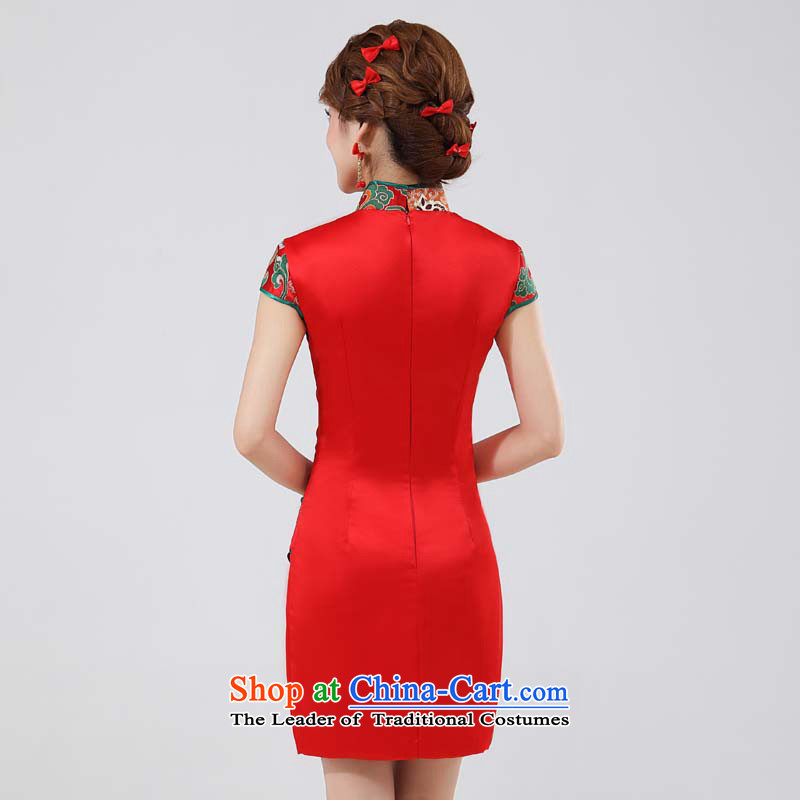 Joshon&joe wedding dresses bows services improved cheongsam embroidery flower bud before long after short package and the grand opening ceremony dress red l,joshon&joe,,, shopping on the Internet